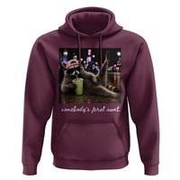 Somebody's Feral Aunt Hoodie Raccoon Drinking Iced Matcha Latte Sarcastic Animal Humor