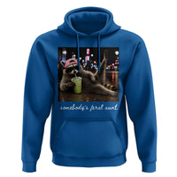 Somebody's Feral Aunt Hoodie Raccoon Drinking Iced Matcha Latte Sarcastic Animal Humor