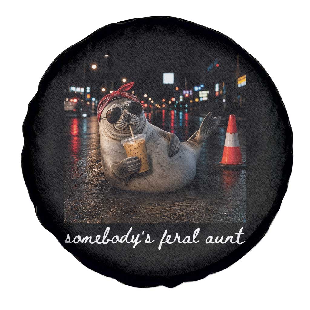 Somebody's Feral Aunt Spare Tire Cover Funny Neil The Seal Meme
