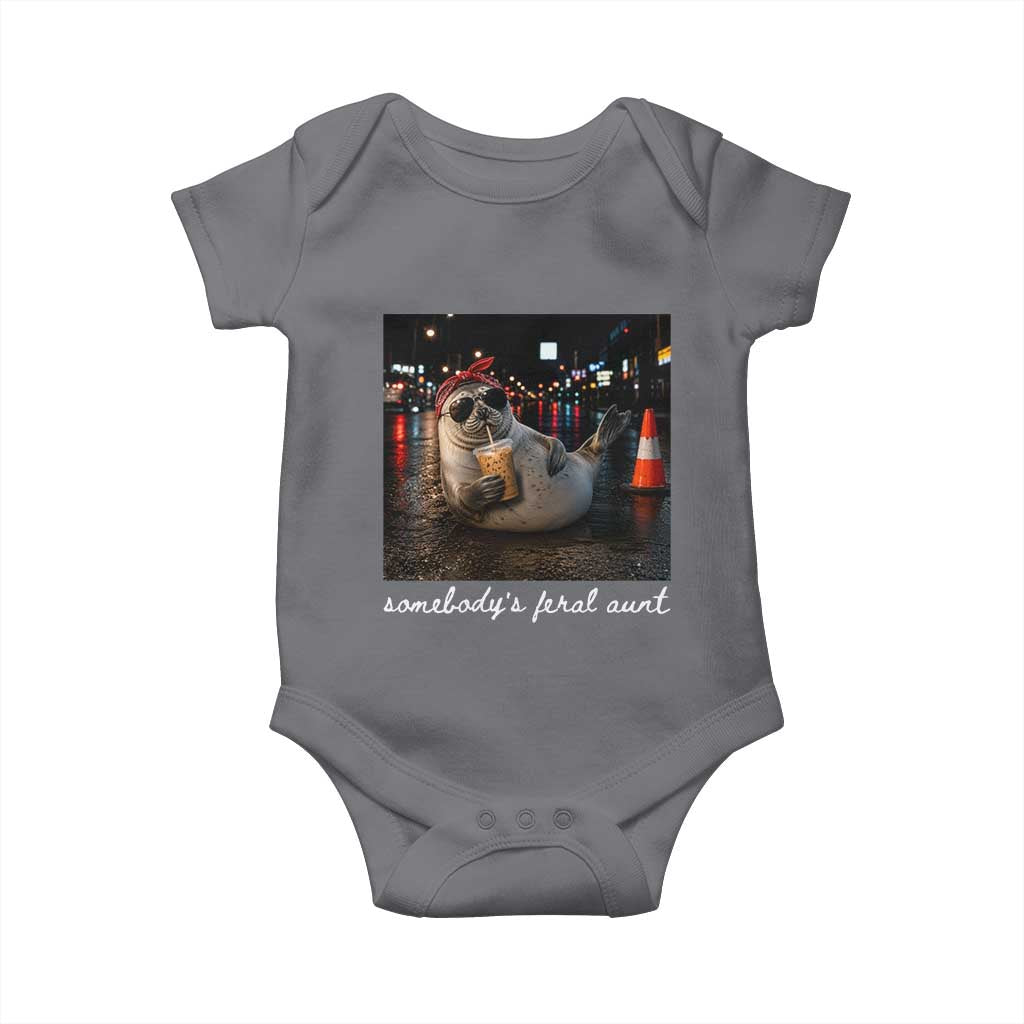 Somebody's Feral Aunt Baby Onesie Funny Neil The Seal Meme