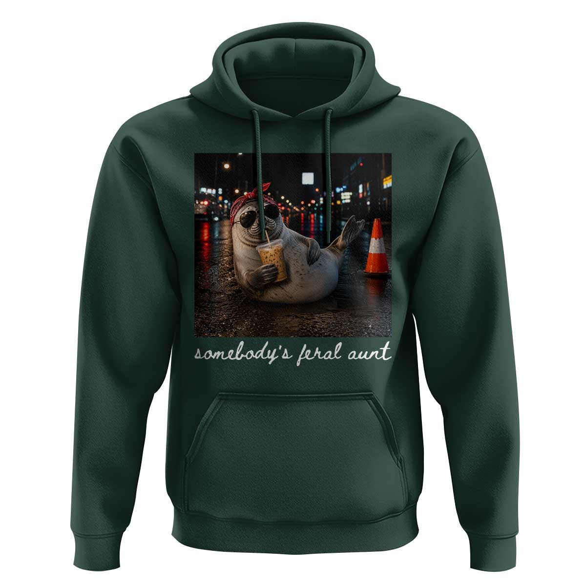 Somebody's Feral Aunt Hoodie Funny Neil The Seal Meme