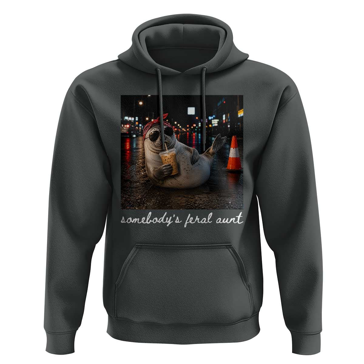 Somebody's Feral Aunt Hoodie Funny Neil The Seal Meme