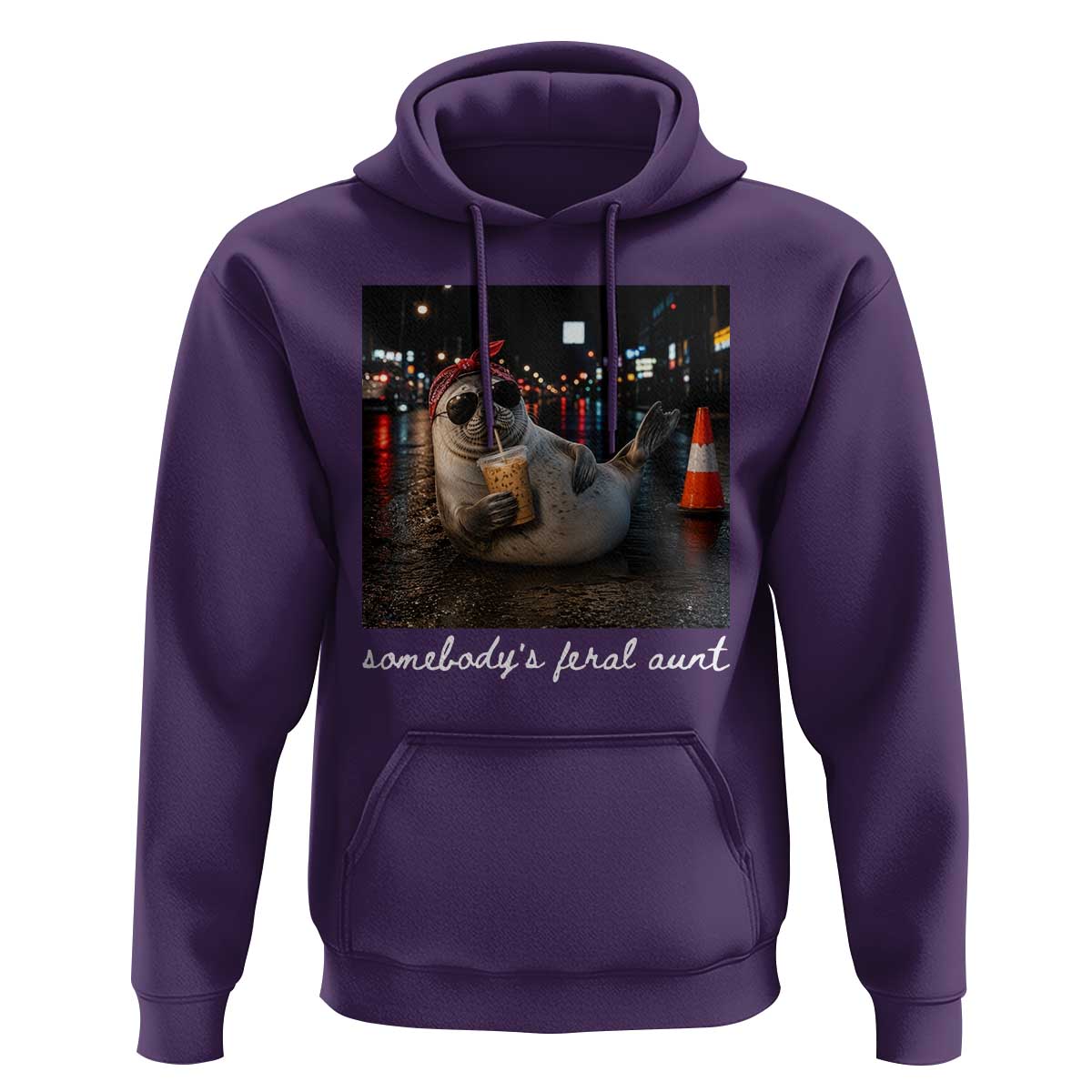 Somebody's Feral Aunt Hoodie Funny Neil The Seal Meme