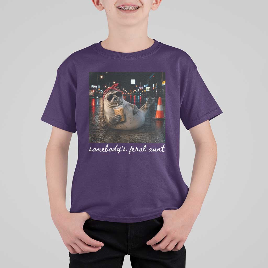 Somebody's Feral Aunt T Shirt For Kid Funny Neil The Seal Meme