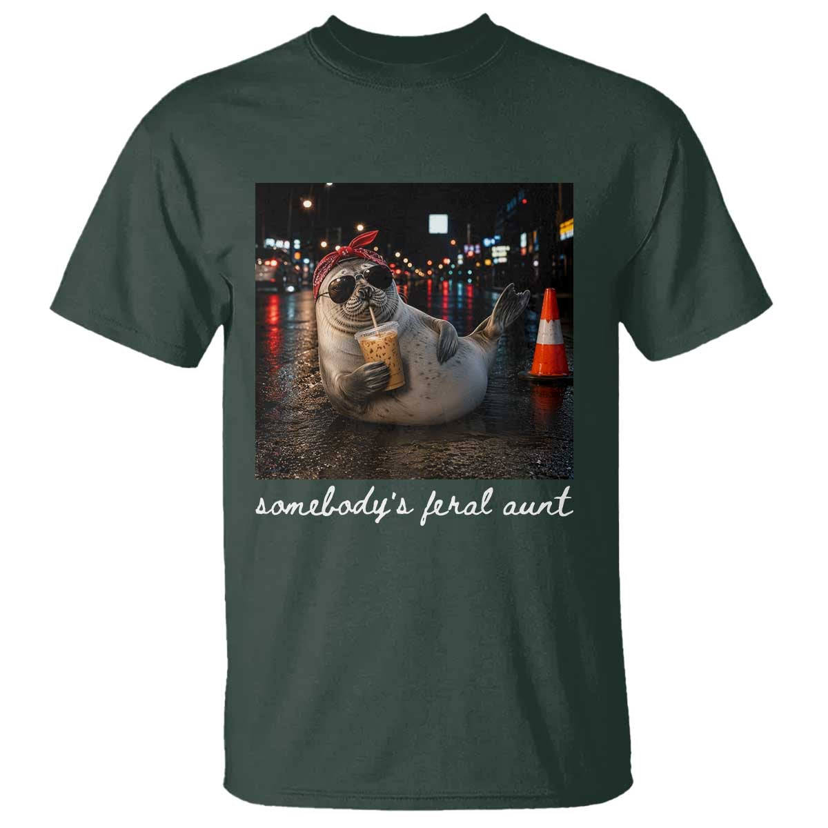 Somebody's Feral Aunt T Shirt Funny Neil The Seal Meme