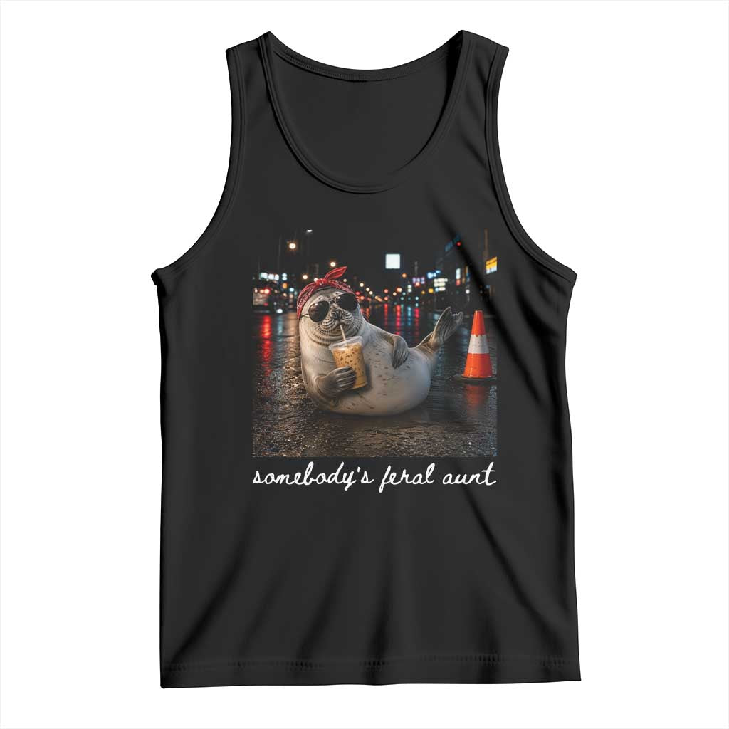 Somebody's Feral Aunt Tank Top Funny Neil The Seal Meme