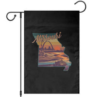 Retro Gateway Arch St Louis Missouri Map Outline Garden Flag