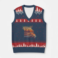 Retro Gateway Arch St Louis Missouri Map Outline V-Neck Knit Sweater Vest
