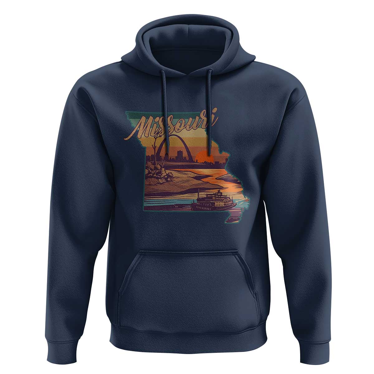 Retro Gateway Arch St Louis Missouri Map Outline Hoodie