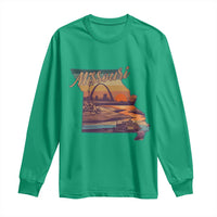 Retro Gateway Arch St Louis Missouri Map Outline Long Sleeve Shirt