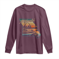 Retro Gateway Arch St Louis Missouri Map Outline Long Sleeve Shirt