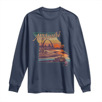 Retro Gateway Arch St Louis Missouri Map Outline Long Sleeve Shirt