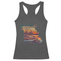 Retro Gateway Arch St Louis Missouri Map Outline Racerback Tank Top