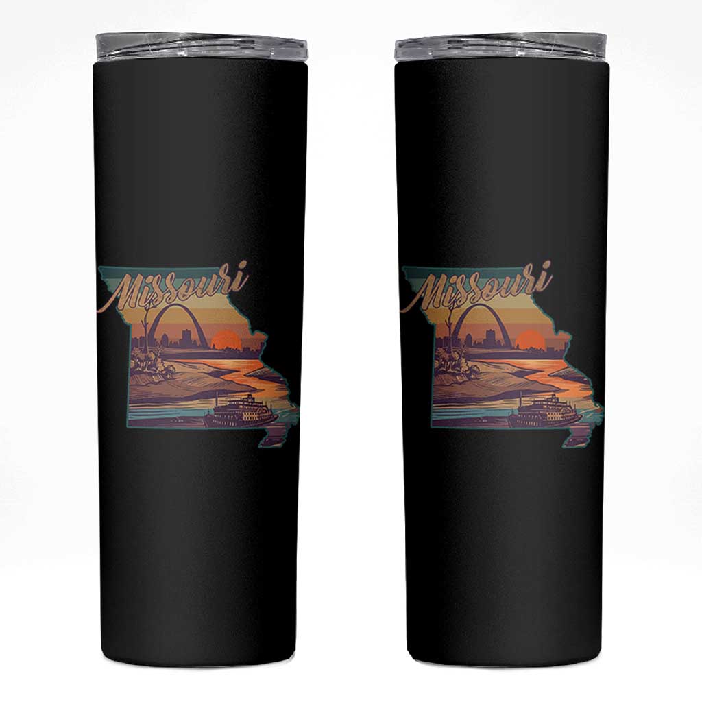 Retro Gateway Arch St Louis Missouri Map Outline Skinny Tumbler