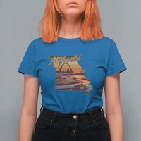 Retro Gateway Arch St Louis Missouri Map Outline T Shirt For Women