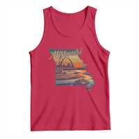 Retro Gateway Arch St Louis Missouri Map Outline Tank Top