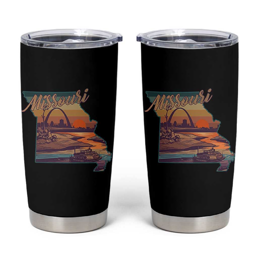Retro Gateway Arch St Louis Missouri Map Outline Tumbler Cup