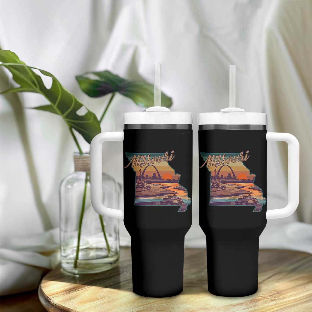 Retro Gateway Arch St Louis Missouri Map Outline Tumbler With Handle
