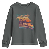 Retro Gateway Arch St Louis Missouri Map Outline Youth Sweatshirt