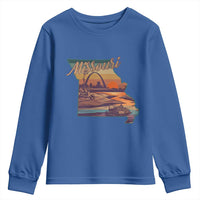 Retro Gateway Arch St Louis Missouri Map Outline Youth Sweatshirt