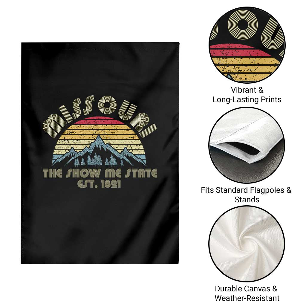 Retro Missouri The Show Me State USA America Souvenir Gift Garden Flag The Show Me State USA America Souvenir