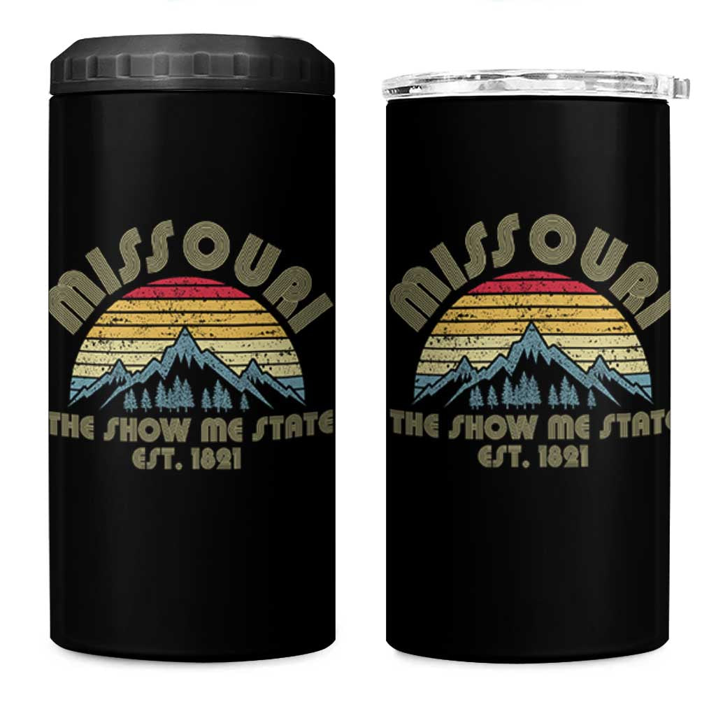 Retro Missouri The Show Me State USA America Souvenir Gift 4 in 1 Can Cooler Tumbler The Show Me State USA America Souvenir