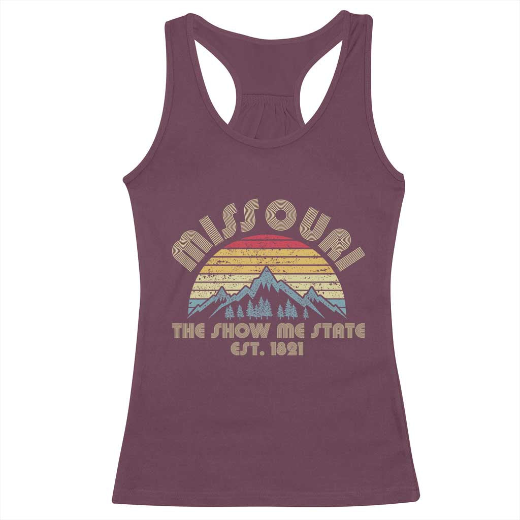 Retro Missouri The Show Me State USA America Souvenir Gift Racerback Tank Top The Show Me State USA America Souvenir