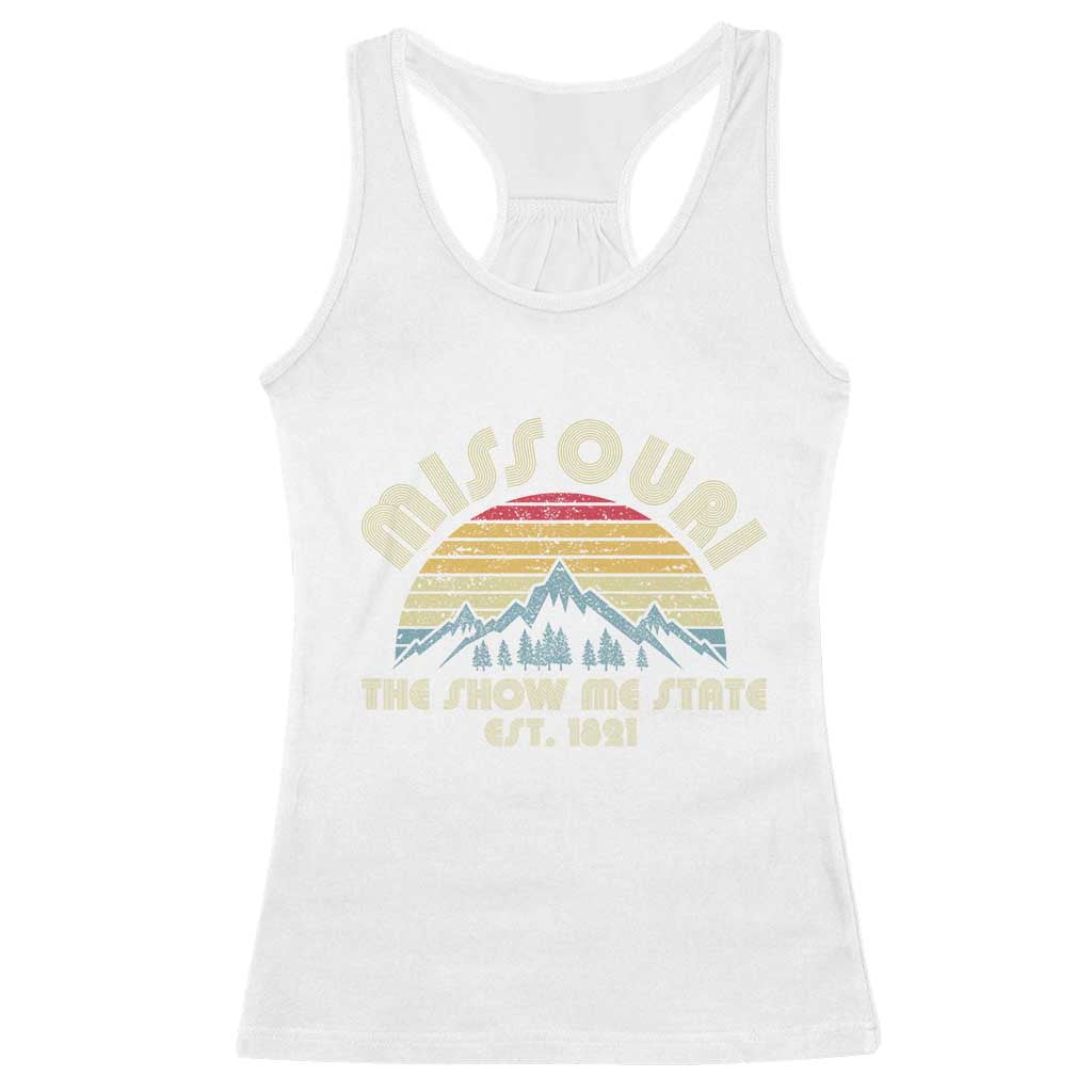 Retro Missouri The Show Me State USA America Souvenir Gift Racerback Tank Top The Show Me State USA America Souvenir
