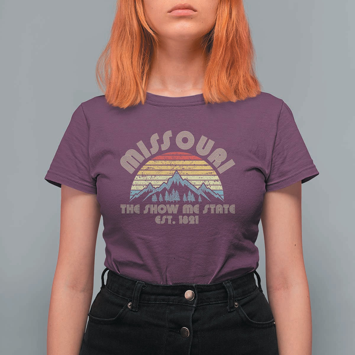 Retro Missouri The Show Me State USA America Souvenir Gift T Shirt For Women The Show Me State USA America Souvenir