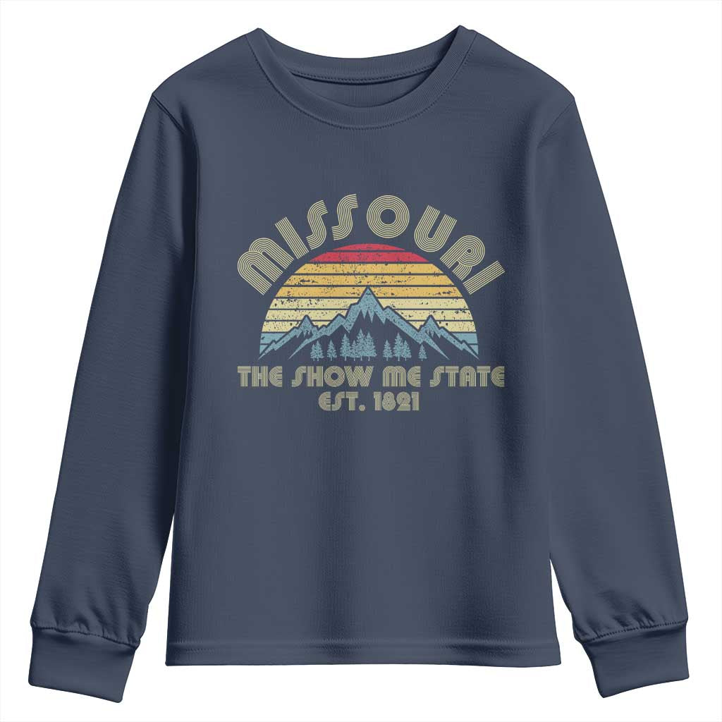 Retro Missouri The Show Me State USA America Souvenir Gift Youth Sweatshirt The Show Me State USA America Souvenir