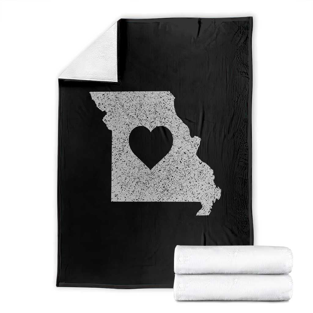 Missouri Home Distressed Missouri State Map with Heart Throw Blanket