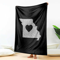 Missouri Home Distressed Missouri State Map with Heart Throw Blanket