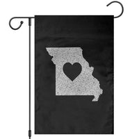 Missouri Home Distressed Missouri State Map with Heart Garden Flag