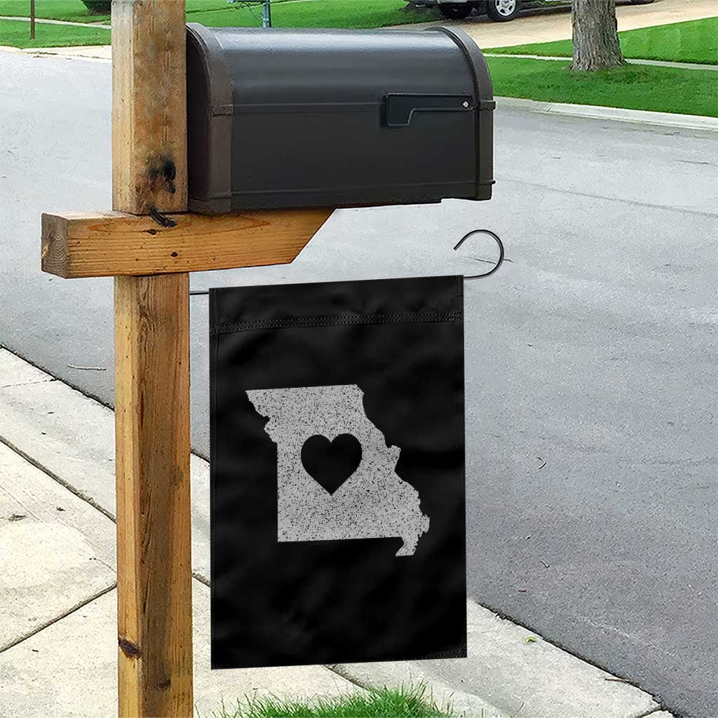 Missouri Home Distressed Missouri State Map with Heart Garden Flag