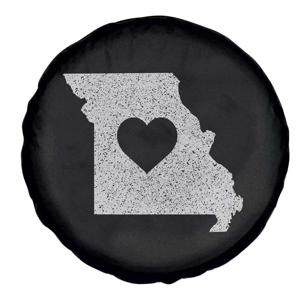 Missouri Home Distressed Missouri State Map with Heart Spare Tire Cover