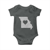 Missouri Home Distressed Missouri State Map with Heart Baby Onesie