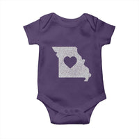 Missouri Home Distressed Missouri State Map with Heart Baby Onesie