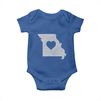 Missouri Home Distressed Missouri State Map with Heart Baby Onesie