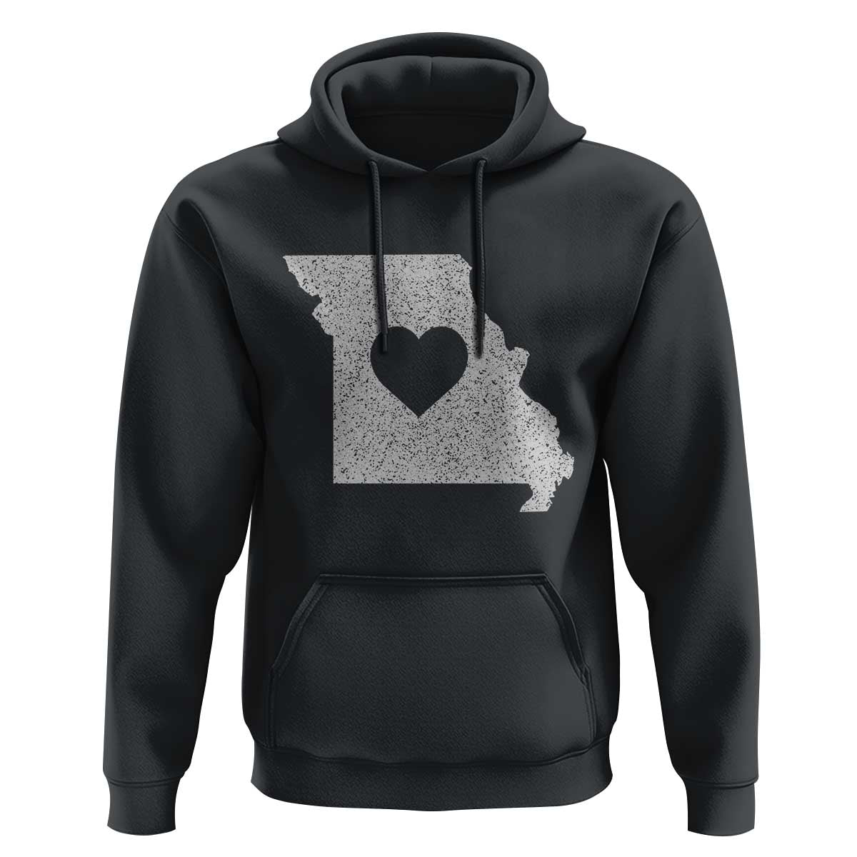 Missouri Home Distressed Missouri State Map with Heart Hoodie