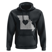 Missouri Home Distressed Missouri State Map with Heart Hoodie