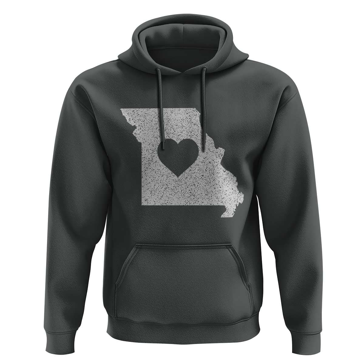 Missouri Home Distressed Missouri State Map with Heart Hoodie