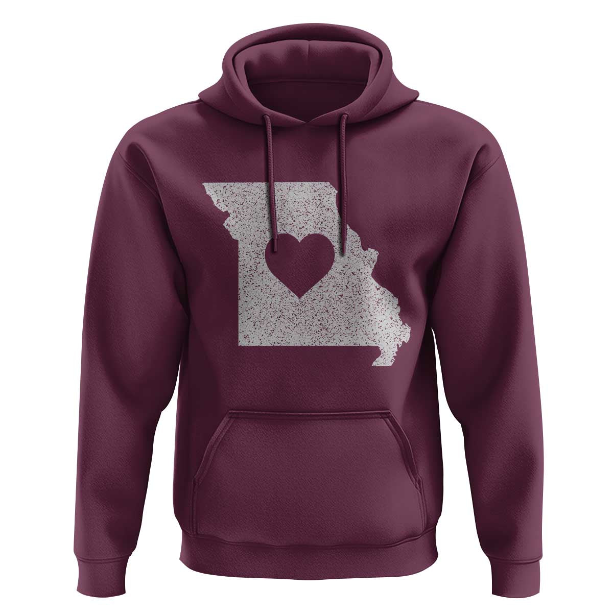 Missouri Home Distressed Missouri State Map with Heart Hoodie