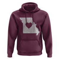 Missouri Home Distressed Missouri State Map with Heart Hoodie