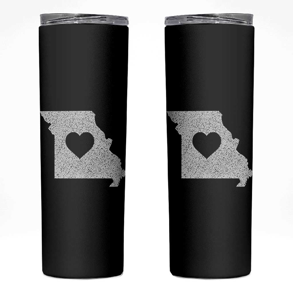 Missouri Home Distressed Missouri State Map with Heart Skinny Tumbler