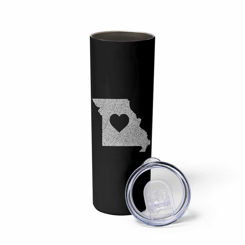 Missouri Home Distressed Missouri State Map with Heart Skinny Tumbler