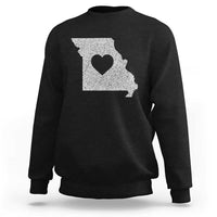 Missouri Home Distressed Missouri State Map with Heart Sweatshirt