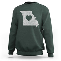 Missouri Home Distressed Missouri State Map with Heart Sweatshirt