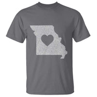 Missouri Home Distressed Missouri State Map with Heart T Shirt