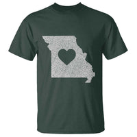 Missouri Home Distressed Missouri State Map with Heart T Shirt