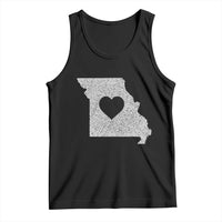 Missouri Home Distressed Missouri State Map with Heart Tank Top